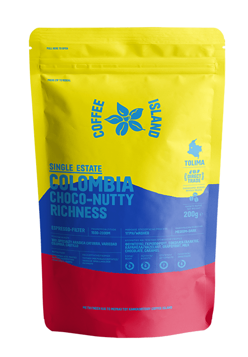 Colombia Chocolate y Nueces envasadas 200g - En grano